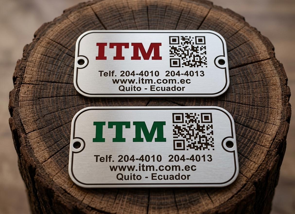 Placas ITM con código QR grabadas en acero